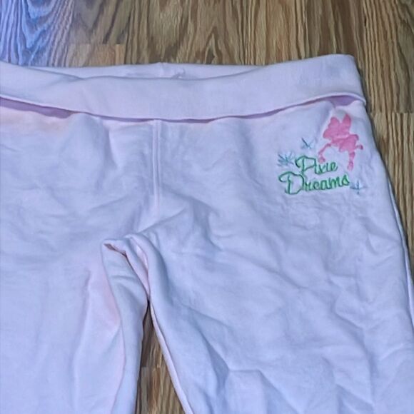 Disney Store exclusive Pink Print cue Dreams Flare Joggers, Tinkerbell, Large - Picture 3 of 10